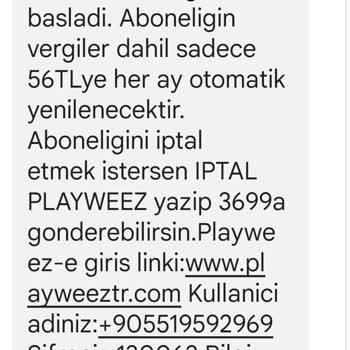 Playweez Habersiz Aylarca Alınan Üyelik Ücretleri