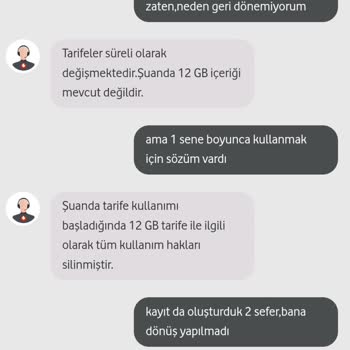 Vodafone Deneme Tarifesinden Eski Tarifeme Dönemiyorum