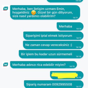 Watsons İade İşlemi Başlatmıyor