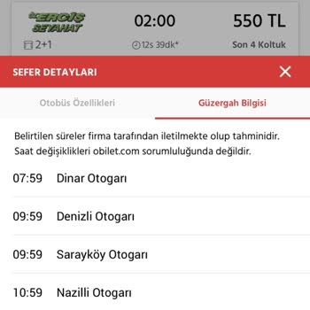 Öz Erciş Seyahat Saat Gecikmesi, Güzergaha Uyulmaması