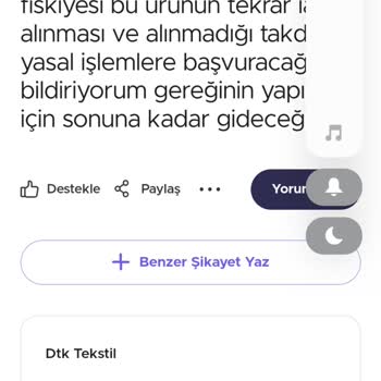 Dtk Tekstil Yanlış Ürün Gönderimi