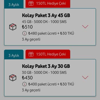 Vodafone Hediye Çeki Verilmedi