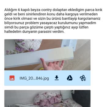 Rabi Mobilya Kırık Parça İle Gelen 6 Kapaklı Beyaz Dolap