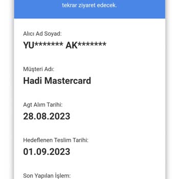 AGT Kurye (aynigunteslim.com) Kargo Teslimatı Yapılmaması
