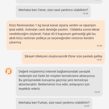 Trendyol Yemek Közz Tantuni Sipariş İptali