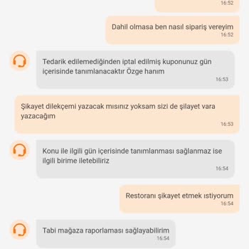 Trendyol Yemek Közz Tantuni Sipariş İptali