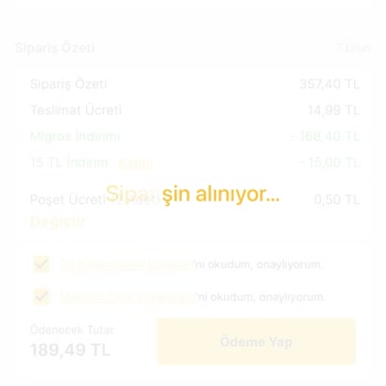 Migros M***** Ödemede Onaylanan Tutarı Değiştirip Fazla Para Çekmesi