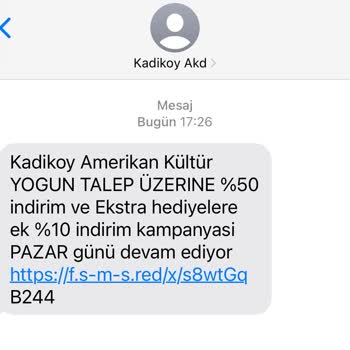 Kadıköy Amerikan Kültür İzinsiz SMS