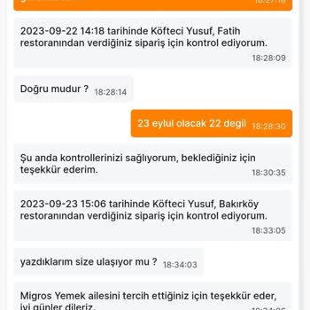 Migros Yemek İptal Edilen Siparişin Ücreti İade Edilmedi