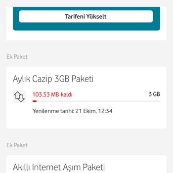 Vodafone İnternetim Varken Ek Paket Tanımlıyor