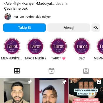 Tarot_ilişki_uzmanı (Instagram) Hesabı Tarot Reklamı Ancak Sahte