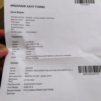 Adidas Ayakkabımdaki Sorun Giderilmesi