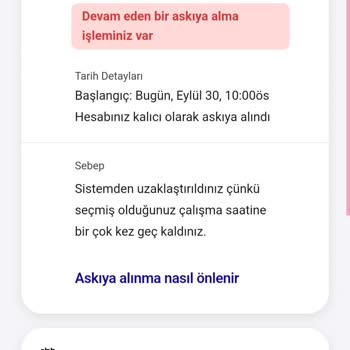 Yemeksepeti Hesabın Askıya Alınması