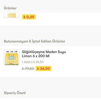 Şok Sanal Market Siparişimi Eksik Getirdi