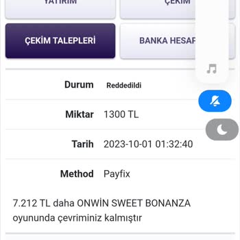 Sweet Bonanza Çekim Yaptım Red Verdi