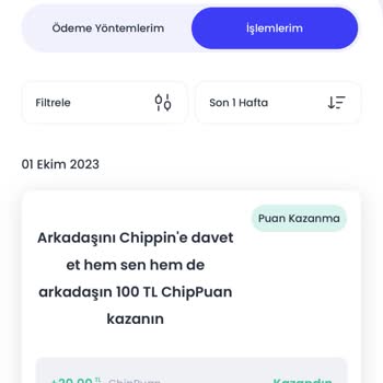 Chippin Arkadaş Davet Koduna 100 TL Yerine 20 TL Tanımladı.