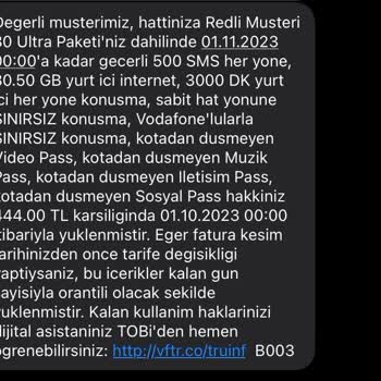 Vodafone Tarifelerin Ücretlerini Müşteriye Yanlış Aktarıyor