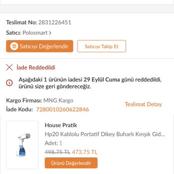 Trendyol Ürün İade Reddi