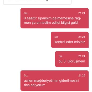 Yemeksepeti Siparişimin Teslim Edilmemesine Rağmen Teslim Edilmiş Görünmesi