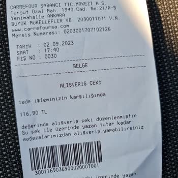 Carrefour SA'dan Yaşadığım Alışveriş Sorunu