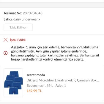 Trendyol Satıcının Kafasına Göre Siparişi Bahane Uydurup İptal Etmesi