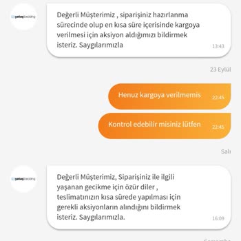 Yataş 20 Gün Geçmesine Rağmen Ürünümü Kargoya Vermedi.