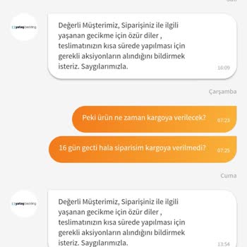 Yataş 20 Gün Geçmesine Rağmen Ürünümü Kargoya Vermedi.
