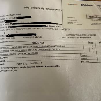 Mondi 60 Gün Oldu Hala Ürünüm Teslim Edilmedi.