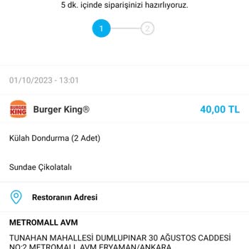 Tıkla Gelsin Sipariş Olmayan Sipariş