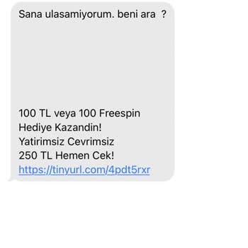 +44 Lü Numaralardan Gelen Mesaj. Vodafone