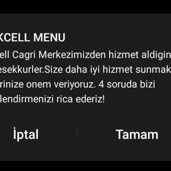Kendiliğinden Ekrana Gelen Turkcell Menü