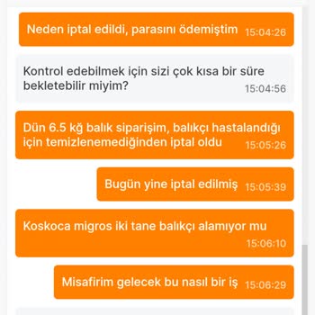 Migros Balık Siparişi İptali