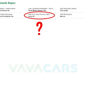 Vavacars Ekspertiz Raporunda Hatalar/Eksikler
