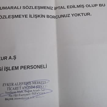 Evkur Alışveriş İcra Dosyası Kapatma