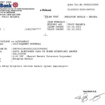 Denizbank Yatırdığım Para Hesaba Geçmedi