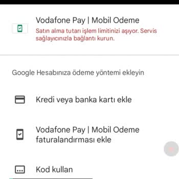 Vodafone Mobil Ödeme Limitim Yüksek Ama Harcama Yapamıyorum