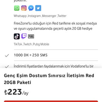 Vodafone Tarifemdeki Instagram Ve Twitter In Sınırsız Olmaması