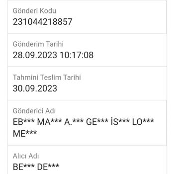 Ebebek Teslim Edilmeyen Kargom