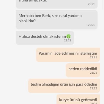 Trendyol Yemek Trendyol Teslim Etmediği Yemeğin Parasını Aldı