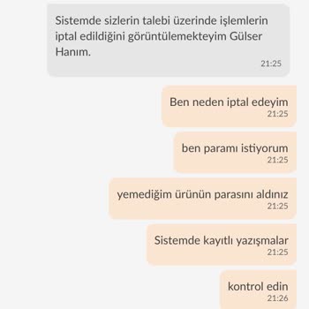 Trendyol Yemek Trendyol Teslim Etmediği Yemeğin Parasını Aldı