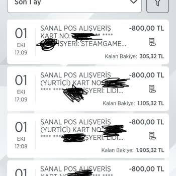 Lidio Steam Kartımdan Onayım Olmadan Para Çekti