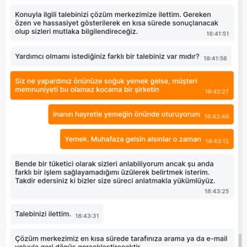 Migros Yemek İle Verdiğim Sipariş Soğuk Geldi Ve Bir Yardım Alamadım