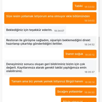 Migros Yemek İle Verdiğim Sipariş Soğuk Geldi Ve Bir Yardım Alamadım