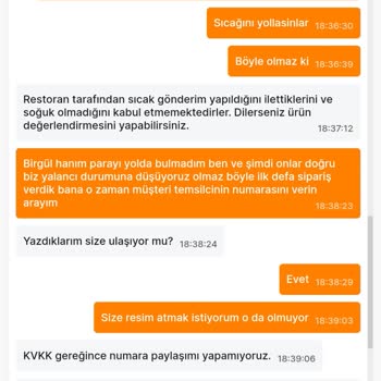 Migros Yemek İle Verdiğim Sipariş Soğuk Geldi Ve Bir Yardım Alamadım