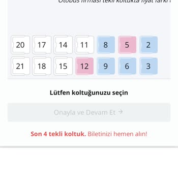 Obilet Otobüste İstediğim Koltuğu Alamıyorum