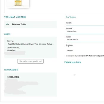 Watsons Online Sipariş İptali