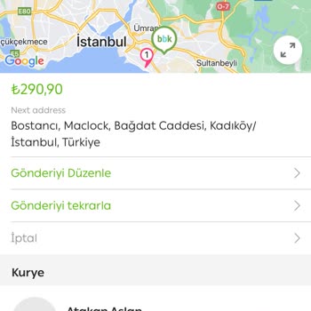 Banabikurye'nin Kuryesinin Kafasına Göre Aldığı Ücret