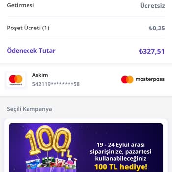 Getir Kampanya Sıkıntısı Ayrıca Teknik