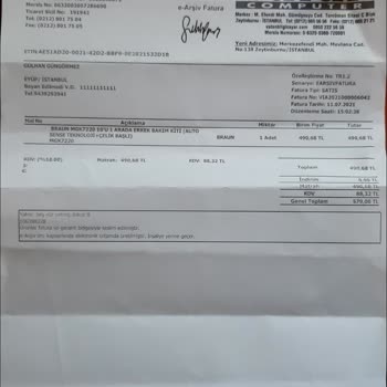 Braun Kişisel Bakım Ürünleri Garanti Süresi İçinde Arıza Giderilmemesi