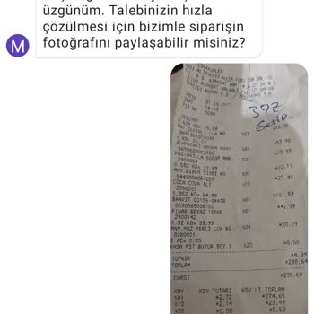Getirçarşı Namlı Market Siparişi Kusurlu Ürün Ve Fazla Para Alınması